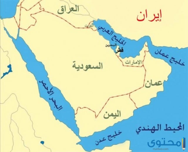 خريطة دول الخليج