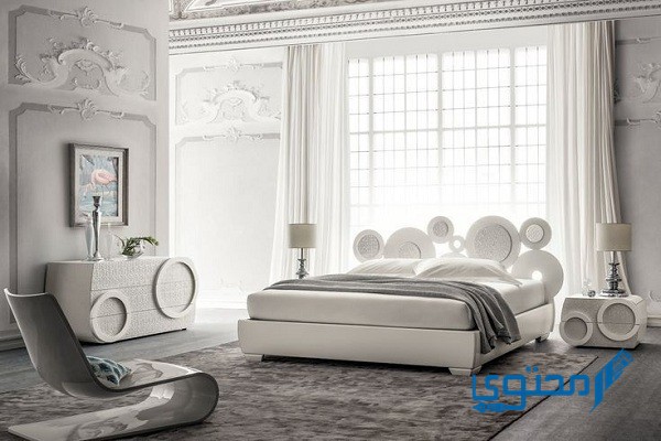 ديكور وأشكال غرف نوم باللون الأبيض