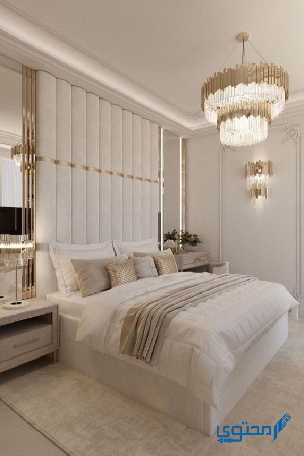 ديكور وأشكال غرف نوم باللون الأبيض