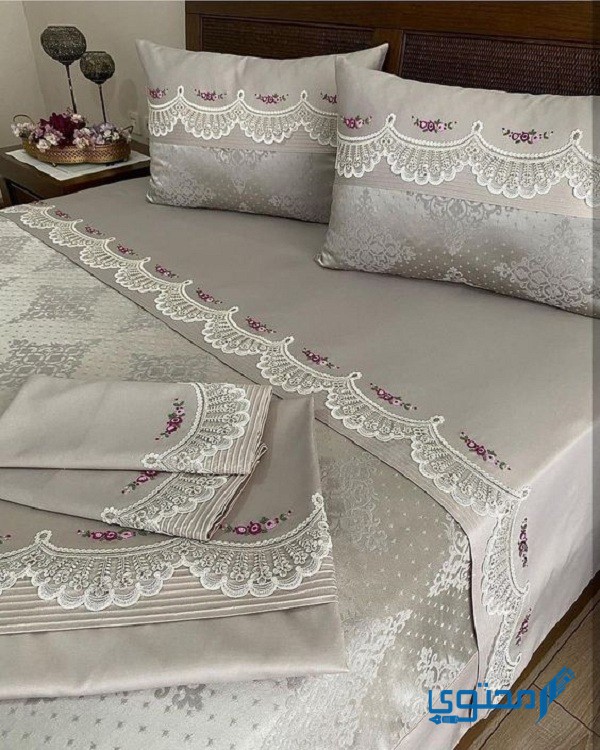 أشكال مفارش سرير للعروسة روعة