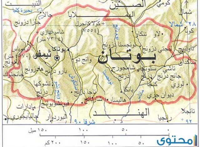 عدد وأسماء التقسيمات الإدارية لمملكة بوتان