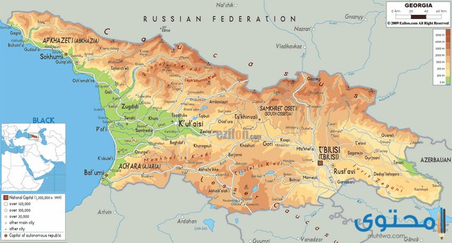 عدد وأسماء مناطق دولة جورجيا