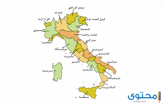 خريطة ايطاليا