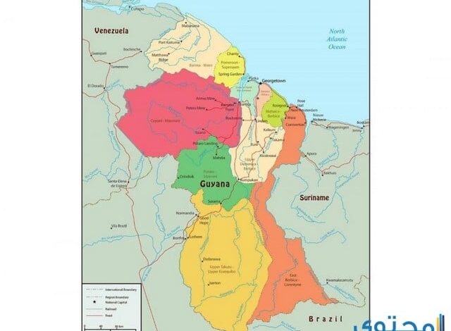عدد وأسماء أقاليم جمهورية غيانا التعاونية
