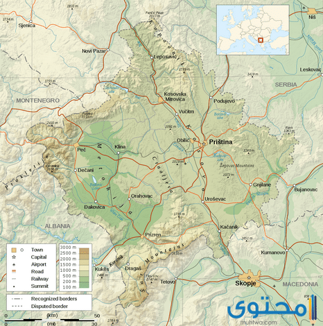 عدد وأسماء محافظات جمهورية كوسوفو